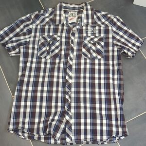 Buckle plaid button down
